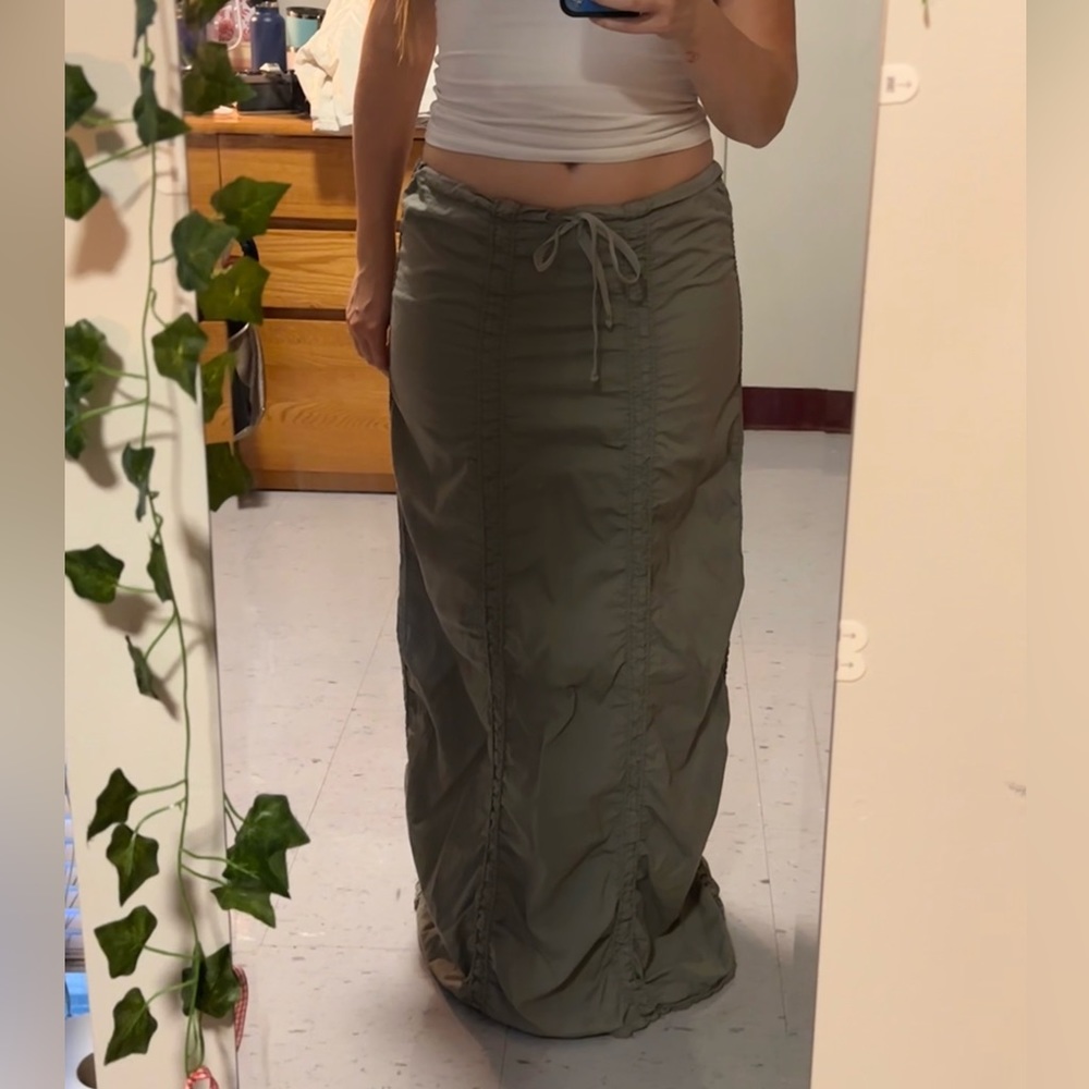 GREEN CARGO MAXI SKIRT